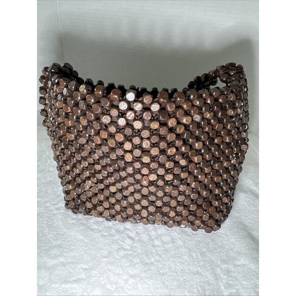 The SAK Vintage Wooden Beaded Boho Chic Handbag/Shoulder Bag Brown - Picture 4 of 6